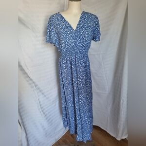 Shein Blue Floral Maxi Dress, Size XS